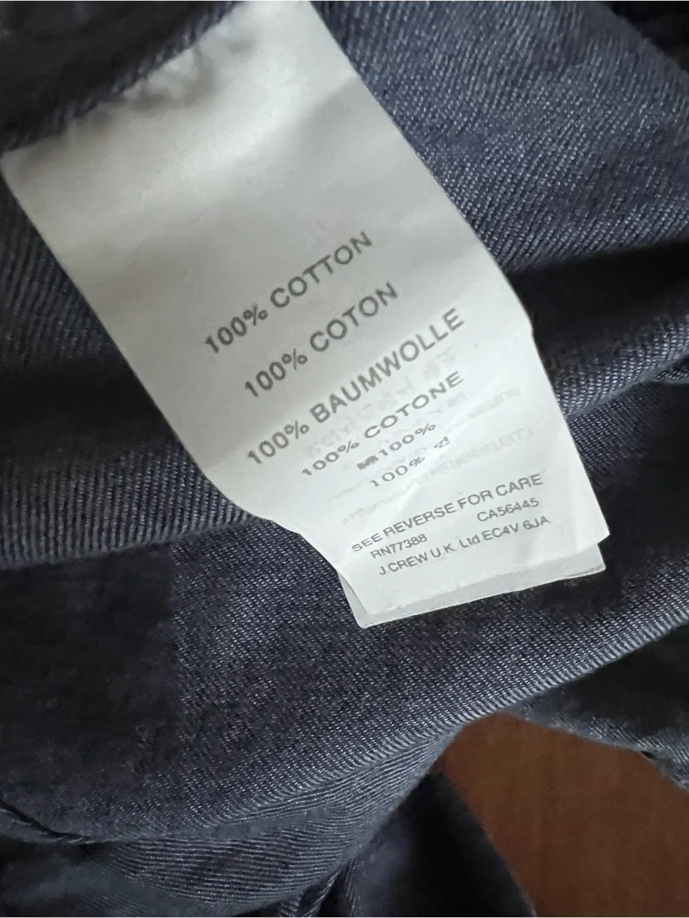 J.Crew XL Dark Chambray Button Down Shirt Men’s 100% Cotton Long Sleeve Classic